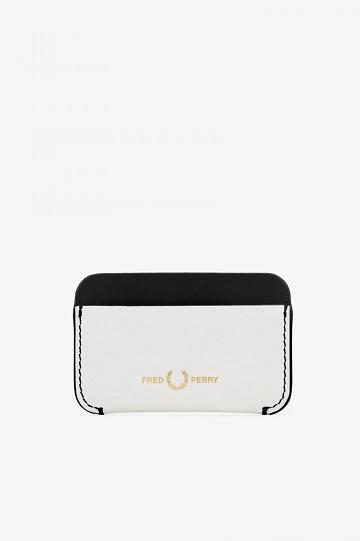 Fred Perry Contrast Trim Nahkaiset Card Miesten Laukut Valkoinen | FI 2009RVDW